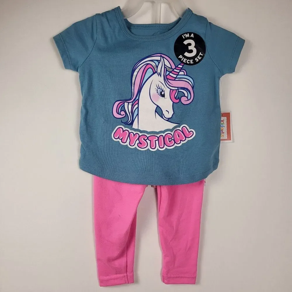4 12 Months Girls 2-3 Pc Outfits Disney Minnie‎ Mouse Princess Mermaid Unicorns